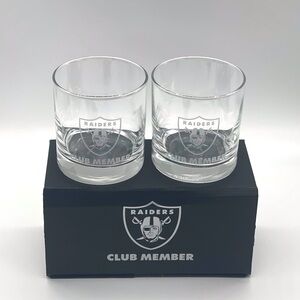 NIB Las Vegas Raiders VIP Club Member Rocks Glasses